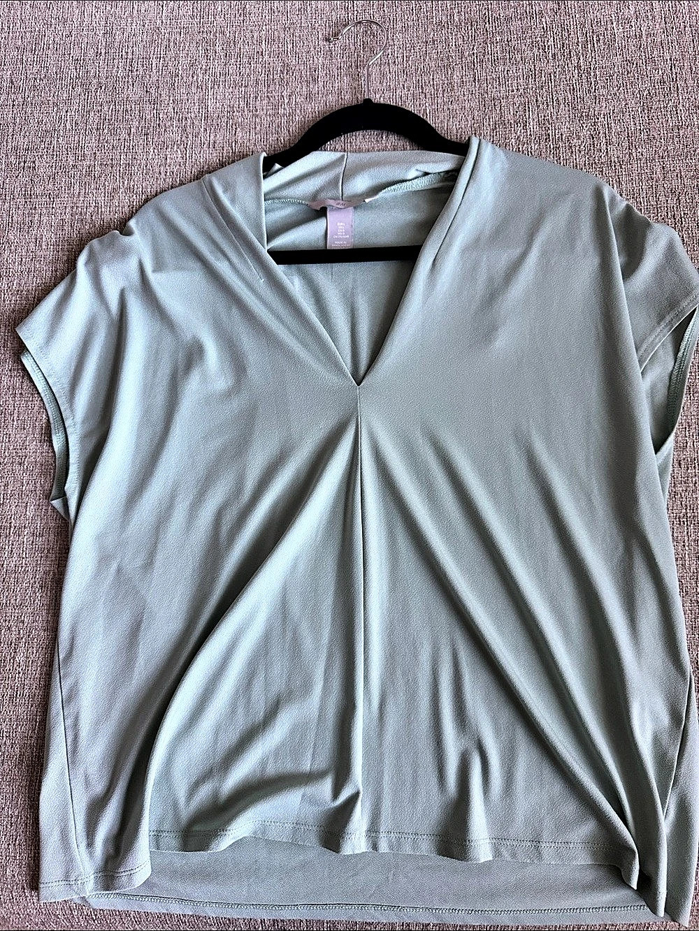 H&M Women's V-Neck Mint Short Sleeve Top Size Large